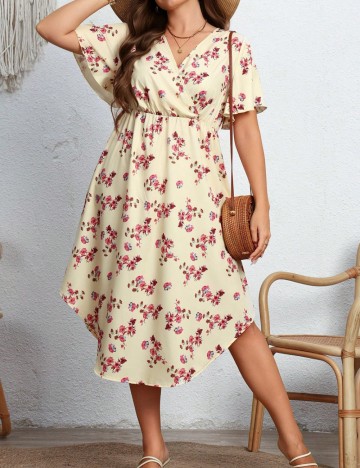 Rochie midi Shein Curve+, mix culori