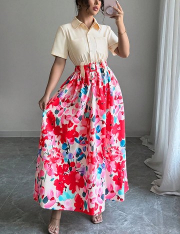 Rochie maxi Shein, mix culori