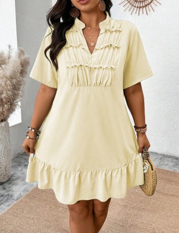 Rochie mini Shein Curve+, crem