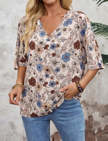Cămașă cu mânecă scurtă Emery Rose by Shein, mix culori