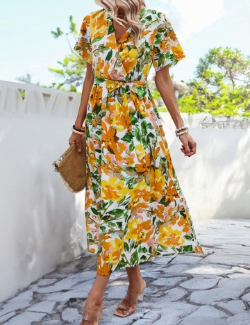 Rochie midi Shein, mix culori