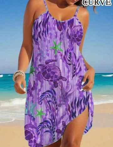 Rochie mini Shein Curve+, mix culori