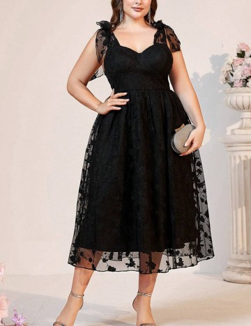 Rochie midi Shein Curve+, negru