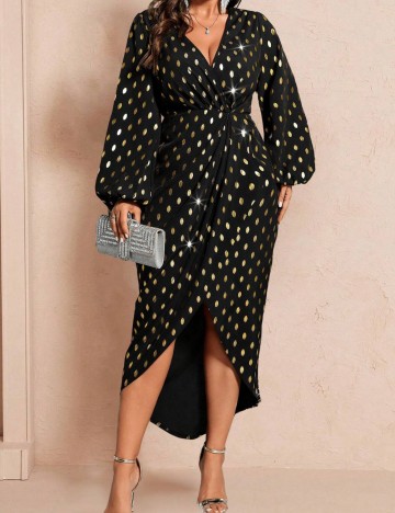Rochie maxi Shein Curve+, negru