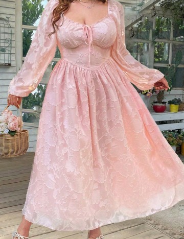 Rochie maxi Shein Curve+, roz