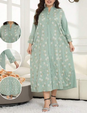 Rochie maxi Shein Curve+, verde