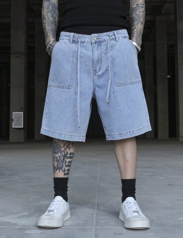 Pantaloni scurți de blugi MANFINITY by Shein, albastru
