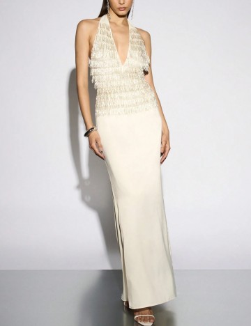 Rochie de ocazie Shein, crem