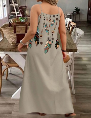 Rochie maxi Shein Curve+, gri