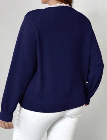 Pulover Shein Curve+, albastru