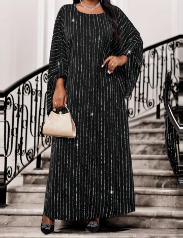 Rochie maxi Shein Curve+, negru
