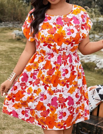 Rochie mini Shein Curve+, mix culori