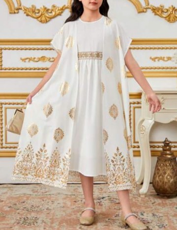 Set Rochie și Cardigan Shein, alb