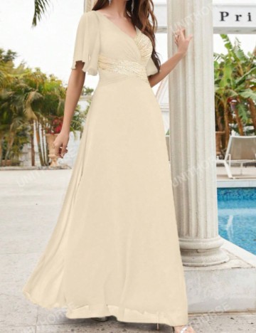 Rochie de ocazie Shein, crem