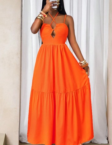 Rochie maxi Shein, portocaliu