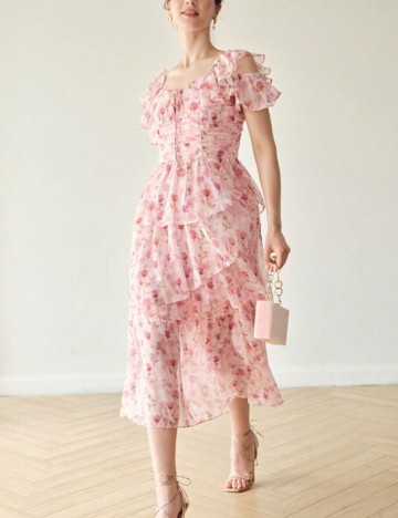Rochie midi Shein, mix culori