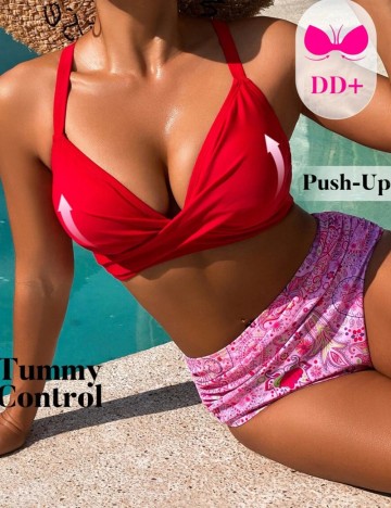 Costum de baie Shein, mix culori