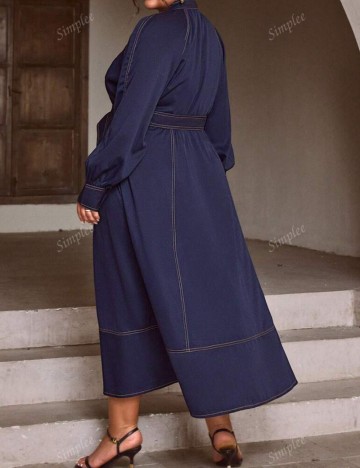 Rochie midi Shein Curve+, bleumarin