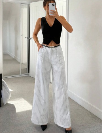 Pantaloni Shein, alb