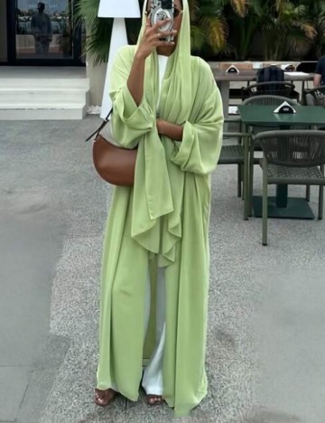 Cardigan lung Shein, verde
