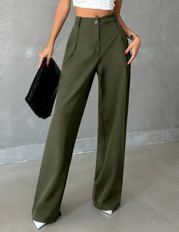 Pantaloni Office Shein, verde