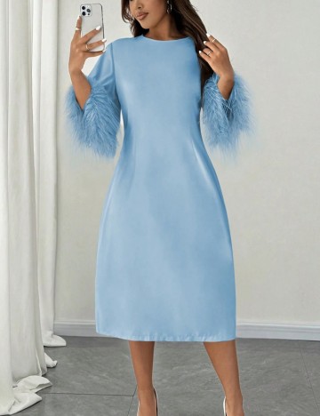 Rochie midi Shein Curve+, albastru