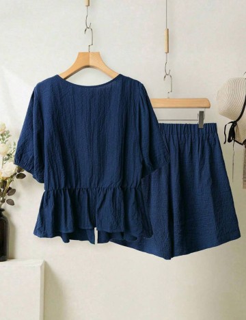 Compleu Shein Curve+, bleumarin
