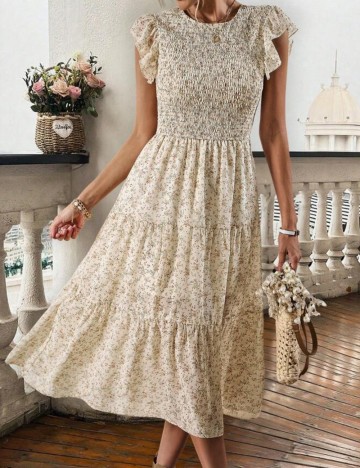 Rochie maxi Shein, crem