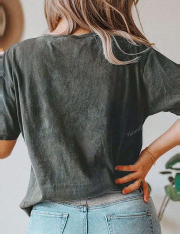 Tricou Shein Curve+, gri