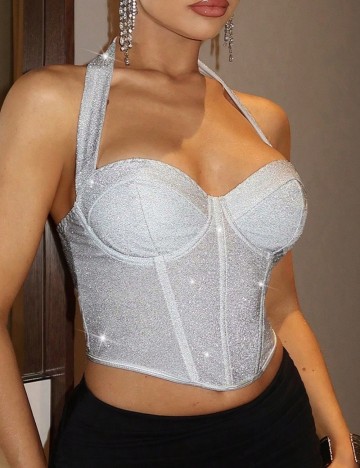 Top Shein, argintiu