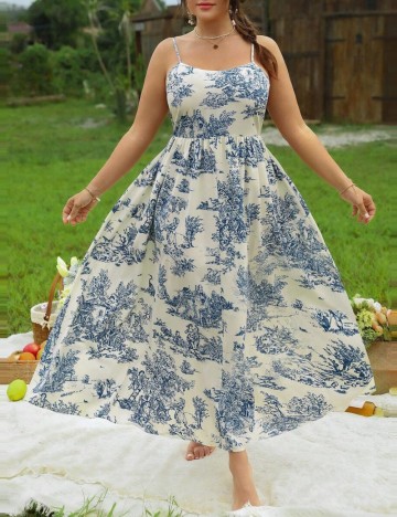 Rochie maxi Shein Curve+, mix culori
