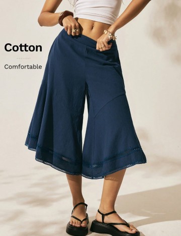 Pantaloni 3/4 Shein, albastru