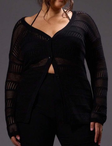 Cardigan Shein Curve+, negru