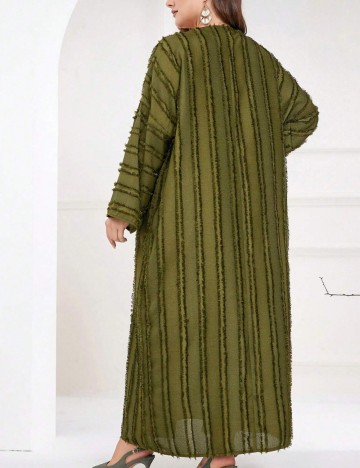 Cardigan lung Shein Curve+, verde