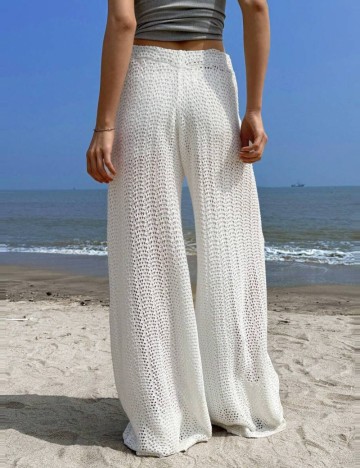 Pantaloni de plajă Shein, alb