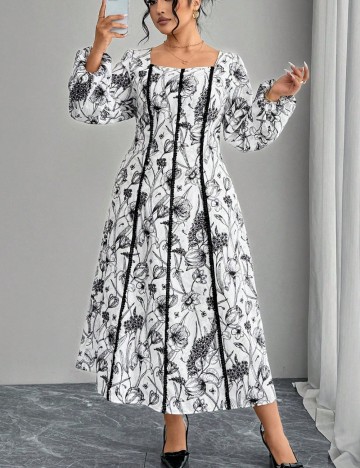 Rochie midi Shein Curve+, alb