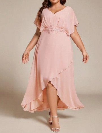 Rochie Shein Curve+, roz pudra