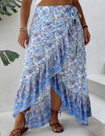 Fustă maxi Shein Curve+, mix culori