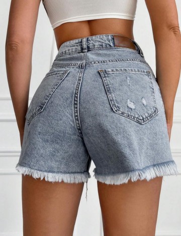 Pantaloni scurți de blugi Shein, albastru