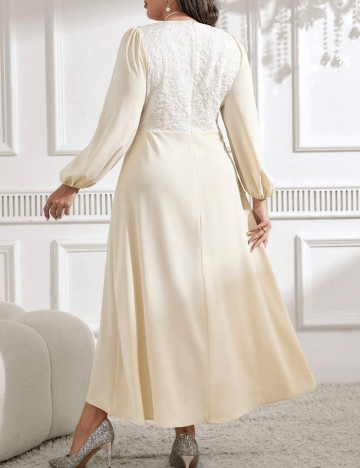 Rochie maxi Shein Curve+, crem