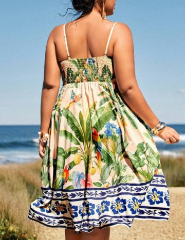 Rochie midi Shein Curve+, mix culori