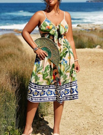 Rochie midi Shein Curve+, mix culori
