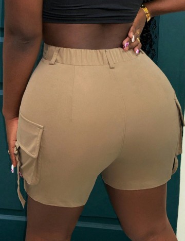 Pantaloni scurți Shein Curve+, bej