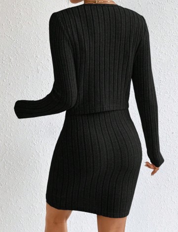Set Rochie și Cardigan Shein, negru