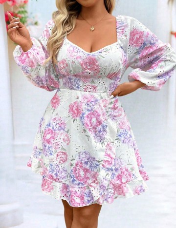 Rochie mini Shein Curve+, mix culori
