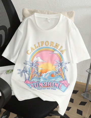 Tricou Shein Curve+, alb
