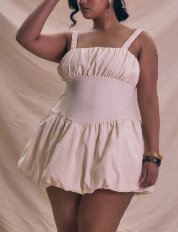 Rochie mini Shein Curve+, crem
