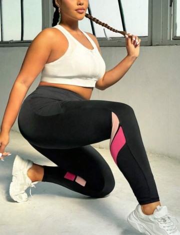 Colanți Sport Shein Curve+, negru