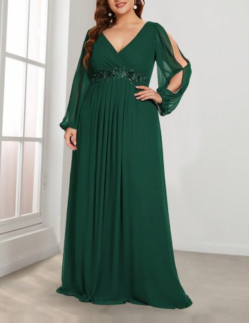 Rochie de ocazie Shein Curve+, verde
