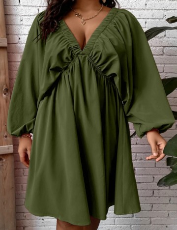 Rochie mini Shein Curve+, kaki